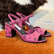 CHANEL | 22 Sandals Dark Pink Printed Lambskin - 6.5cm - 1