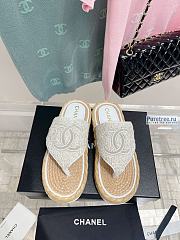 CHANEL | Sandals White Fabric - 5