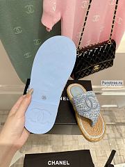 CHANEL | Sandals Blue Fabric - 2