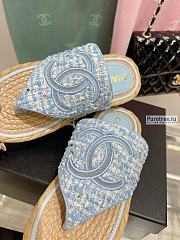 CHANEL | Sandals Blue Fabric - 3