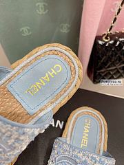 CHANEL | Sandals Blue Fabric - 6