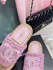 CHANEL | Sandals Pink Fabric - 4