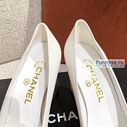 CHANEL | Egyptian Hieroglyphic Heels White Leather - 8.5cm - 2