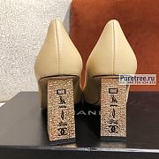 CHANEL | Egyptian Hieroglyphic Heels Beige Leather - 8.5cm - 3