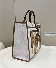 FENDI | Sunshine Medium FF White Glazed Fabric Shopper With Inlay - 31 x 17 x 35cm - 5