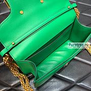 VALENTINO | Locò Small Shoulder Bag In Green Calfskin - 20 x 11 x 5cm - 5