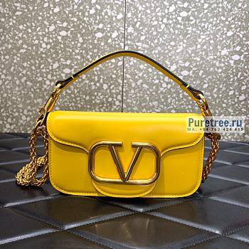 VALENTINO | Locò Small Shoulder Bag In Yellow Calfskin - 20 x 11 x 5cm