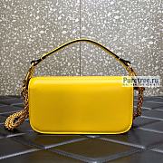 VALENTINO | Locò Small Shoulder Bag In Yellow Calfskin - 20 x 11 x 5cm - 4