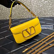 VALENTINO | Locò Small Shoulder Bag In Yellow Calfskin - 20 x 11 x 5cm - 2