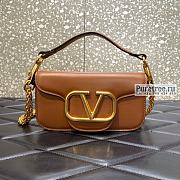 VALENTINO | Locò Small Shoulder Bag In Brown Calfskin - 20 x 11 x 5cm - 1