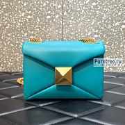 VALENTINO | One Stud Nappa Bag With Chain Blue - 19 x 14 x 11cm - 1
