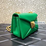 VALENTINO | One Stud Nappa Bag With Chain Green - 19 x 14 x 11cm - 2