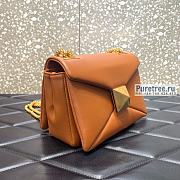 VALENTINO | One Stud Nappa Bag With Chain Brown - 19 x 14 x 11cm - 4