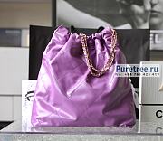 CHANEL | 22 Large Handbag Purple Shiny Calfskin & Gold Metal - 48 x 45 x 10cm - 6