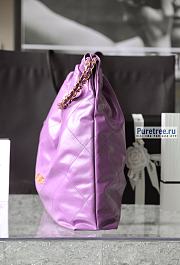 CHANEL | 22 Large Handbag Purple Shiny Calfskin & Gold Metal - 48 x 45 x 10cm - 4