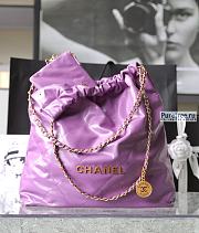 CHANEL | 22 Large Handbag Purple Shiny Calfskin & Gold Metal - 48 x 45 x 10cm - 2
