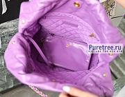 CHANEL | 22 Medium Handbag Pink Shiny Calfskin & Gold Metal - 38 x 42 x 8cm - 6