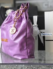 CHANEL | 22 Small Handbag Purple Shiny Calfskin & Gold Metal - 35 x 37 x 7cm - 4