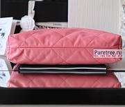 CHANEL | 22 Medium Handbag Coral Pink Shiny Calfskin & Gold Metal - 38 x 42 x 8cm - 5