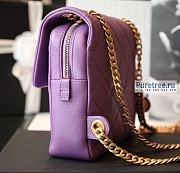 CHANEL | 22 Backpack Purple Grained Calfskin - 20 x 19 x 8cm - 4