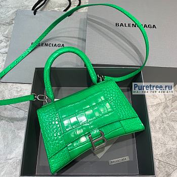 BALENCIAGA | Hourglass Small Handbag Crocodile In Bright Green - 23 x 10 x 14cm