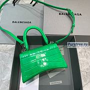 BALENCIAGA | Hourglass XS Handbag Crocodile In Bright Green - 19 x 8 x 21cm - 4
