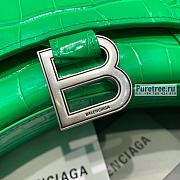 BALENCIAGA | Hourglass XS Handbag Crocodile In Bright Green - 19 x 8 x 21cm - 3