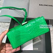 BALENCIAGA | Hourglass XS Handbag Crocodile In Bright Green - 19 x 8 x 21cm - 2