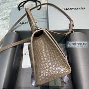 BALENCIAGA | Hourglass Small Handbag Crocodile In Brown - 23 x 10 x 14cm - 6
