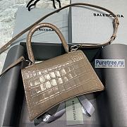 BALENCIAGA | Hourglass Small Handbag Crocodile In Brown - 23 x 10 x 14cm - 2