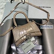 BALENCIAGA | Hourglass XS Handbag Crocodile In Brown - 19 x 8 x 21cm - 1