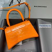 BALENCIAGA | Hourglass Small Handbag Crocodile In Orange - 23 x 10 x 14cm - 6