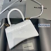 BALENCIAGA | Hourglass Small Handbag Crocodile In White - 23 x 10 x 14cm - 2