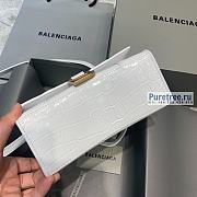 BALENCIAGA | Hourglass XS Handbag Crocodile In White - 19 x 8 x 21cm - 4