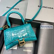 BALENCIAGA | Hourglass XS Handbag Crocodile In Light Blue - 19 x 8 x 21cm - 1