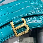 BALENCIAGA | Hourglass XS Handbag Crocodile In Light Blue - 19 x 8 x 21cm - 3