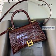 BALENCIAGA | Hourglass Small Handbag Crocodile In Red - 23 x 10 x 14cm - 1