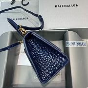 BALENCIAGA | Hourglass Small Handbag Crocodile In Navy Blue - 23 x 10 x 14cm - 6