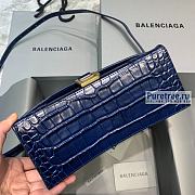 BALENCIAGA | Hourglass Small Handbag Crocodile In Navy Blue - 23 x 10 x 14cm - 4