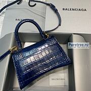 BALENCIAGA | Hourglass Small Handbag Crocodile In Navy Blue - 23 x 10 x 14cm - 2