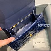 BALENCIAGA | Hourglass Small Handbag Crocodile In Navy Blue - 23 x 10 x 14cm - 3