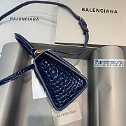 BALENCIAGA | Hourglass XS Handbag Crocodile In Navy Blue - 19 x 8 x 21cm - 4