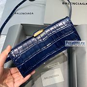 BALENCIAGA | Hourglass XS Handbag Crocodile In Navy Blue - 19 x 8 x 21cm - 3