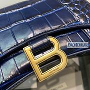 BALENCIAGA | Hourglass XS Handbag Crocodile In Navy Blue - 19 x 8 x 21cm - 2