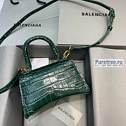 BALENCIAGA | Hourglass XS Handbag Crocodile In Green - 19 x 8 x 21cm - 3