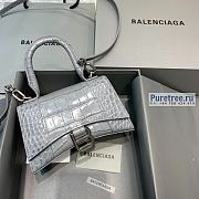BALENCIAGA | Hourglass XS Handbag Crocodile In Gray - 19 x 8 x 21cm - 1