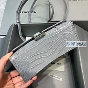 BALENCIAGA | Hourglass XS Handbag Crocodile In Gray - 19 x 8 x 21cm - 4
