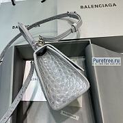 BALENCIAGA | Hourglass XS Handbag Crocodile In Gray - 19 x 8 x 21cm - 3