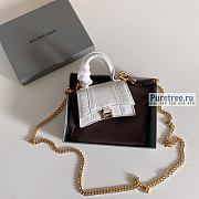 BALENCIAGA | Hourglass Mini Handbag Crocodile In White - 11.5 x 14 x 4.5cm - 1