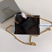 BALENCIAGA | Hourglass Mini Handbag Crocodile In Black - 11.5 x 14 x 4.5cm - 3
